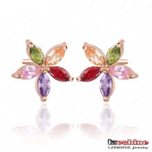 12*12mm Tiny Flower Zircon Women Stud Earrings (CER0019)